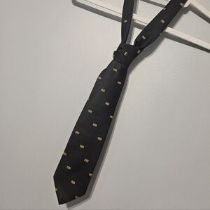 Vintage Black and Gold Men's Tie